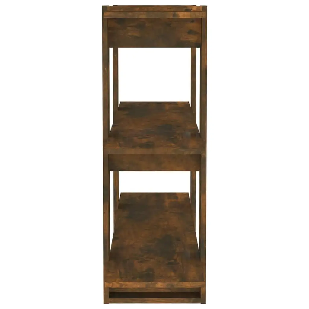 Book Cabinet Room Divider Brown Wooden Shelving Unit