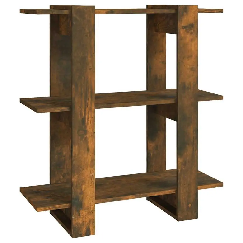 Book Cabinet Room Divider Brown Wooden Storage Shelving Unit