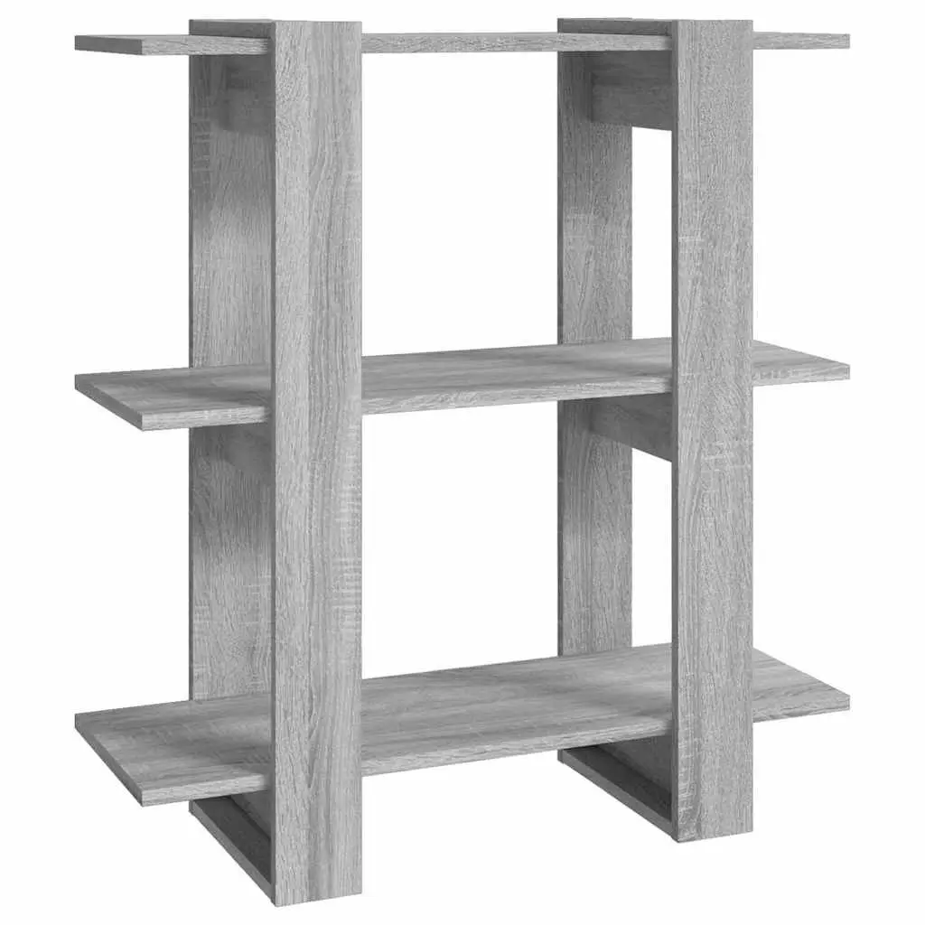 Book Cabinet 80x30x87cm Grey Wooden Storage Room Divider