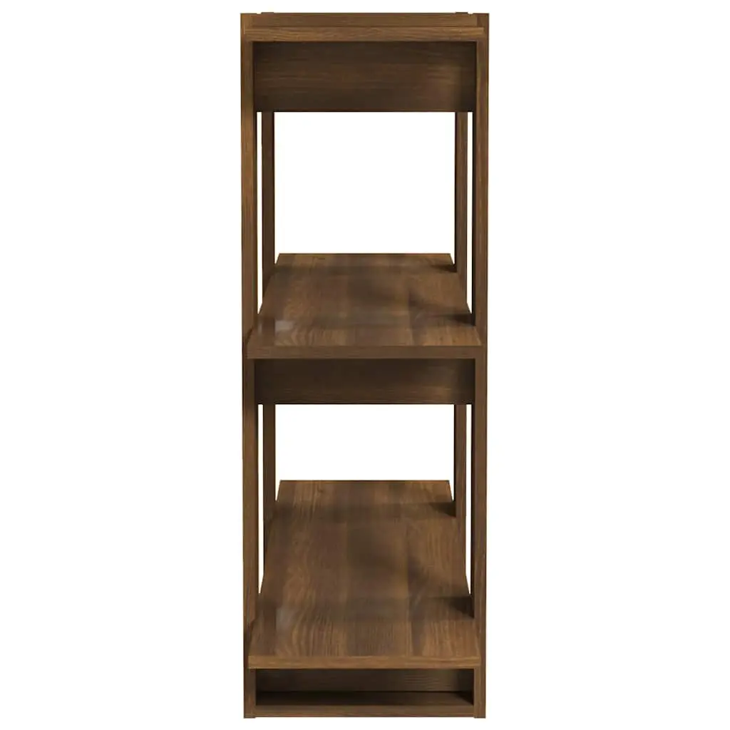 Book Cabinet 80cm Brown Oak Room Divider Storage Shelf Organiser