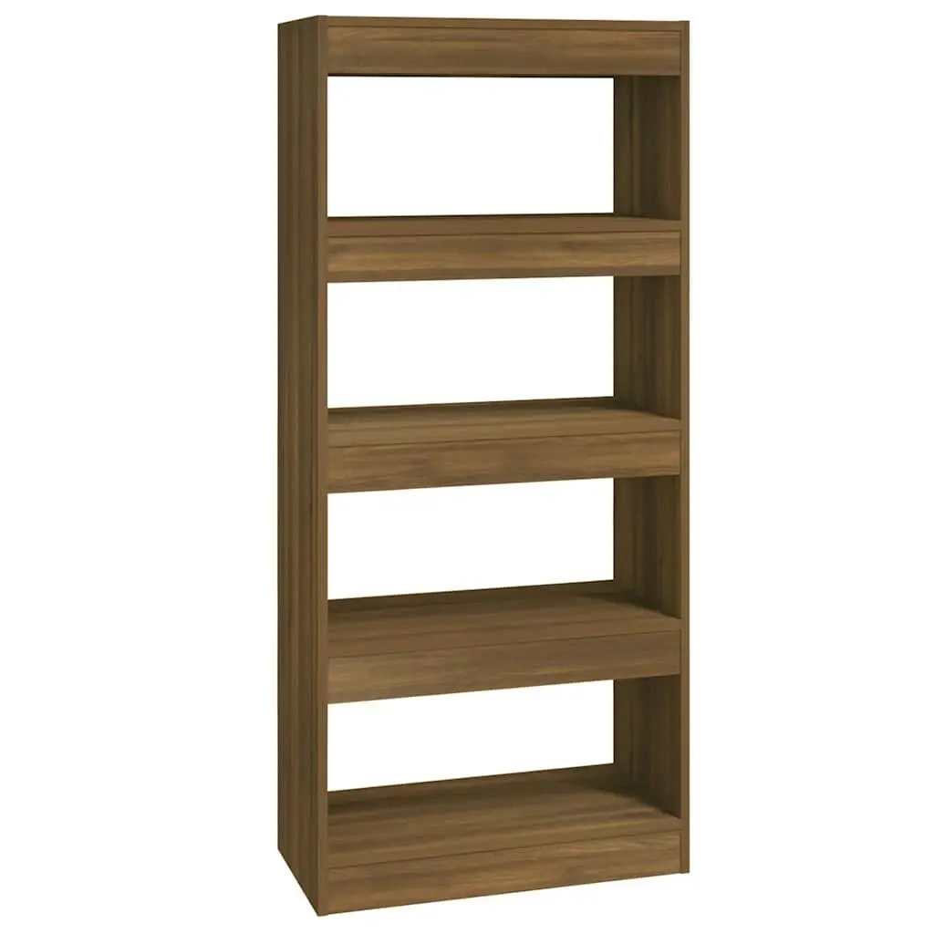 Book Cabinet Room Divider 60x30x135 cm Brown Oak Engineered Wood Shelving