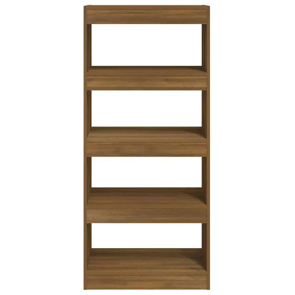 Book Cabinet Room Divider 60x30x135 cm Brown Oak Engineered Wood Shelving