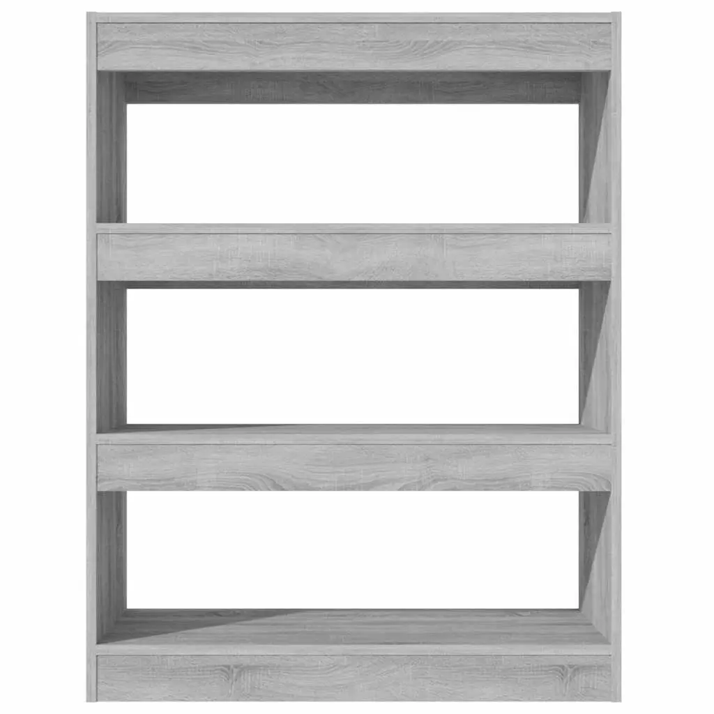 Book Cabinet Room Divider 80x30x103cm Grey Sonoma Wooden Shelving Storage Unit