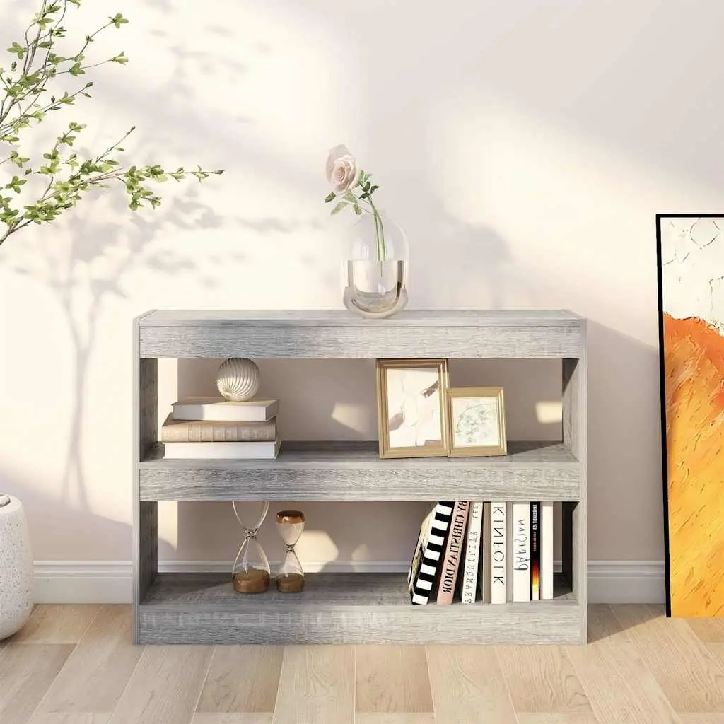 Book Cabinet 100x30x72cm Grey Sonoma Room Divider Storage Shelving Unit