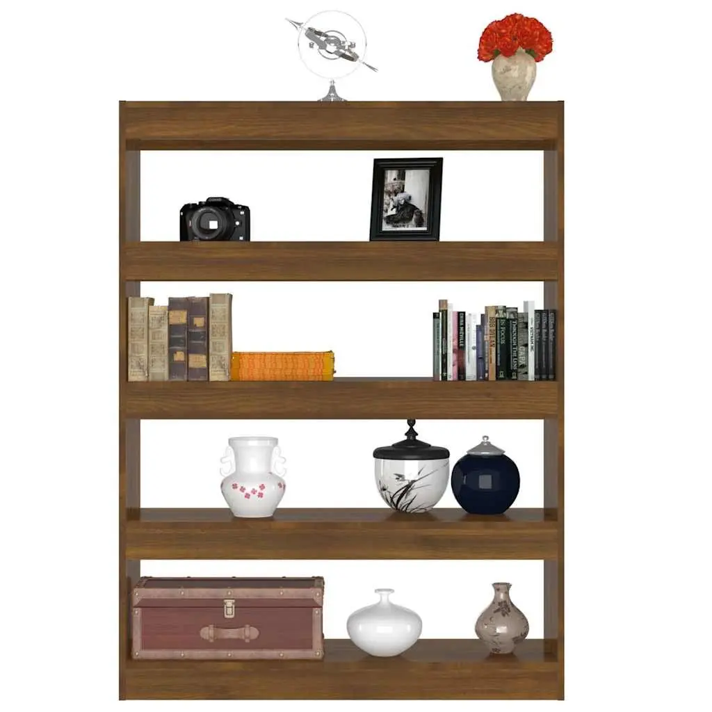 Book Cabinet Room Divider Brown Oak Shelving Unit Storage Organiser