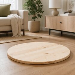 Natural Brown 60cm Round Table Top for Your Space