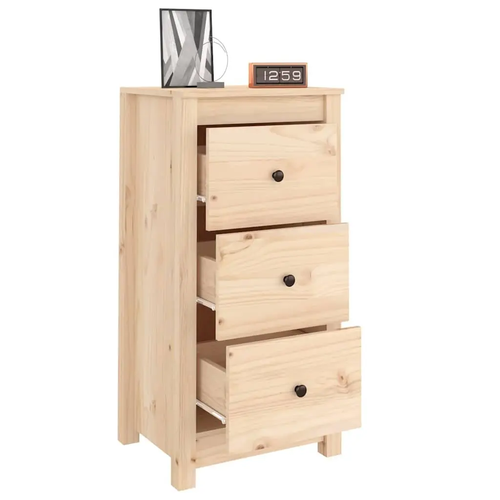 Solid Wood Pine Sideboard Cabinet 40x35x80 cm Brown Storage Furniture