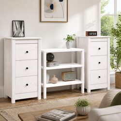 Elevate Your Living Space with White Pine Sideboards 40x35x80 cm