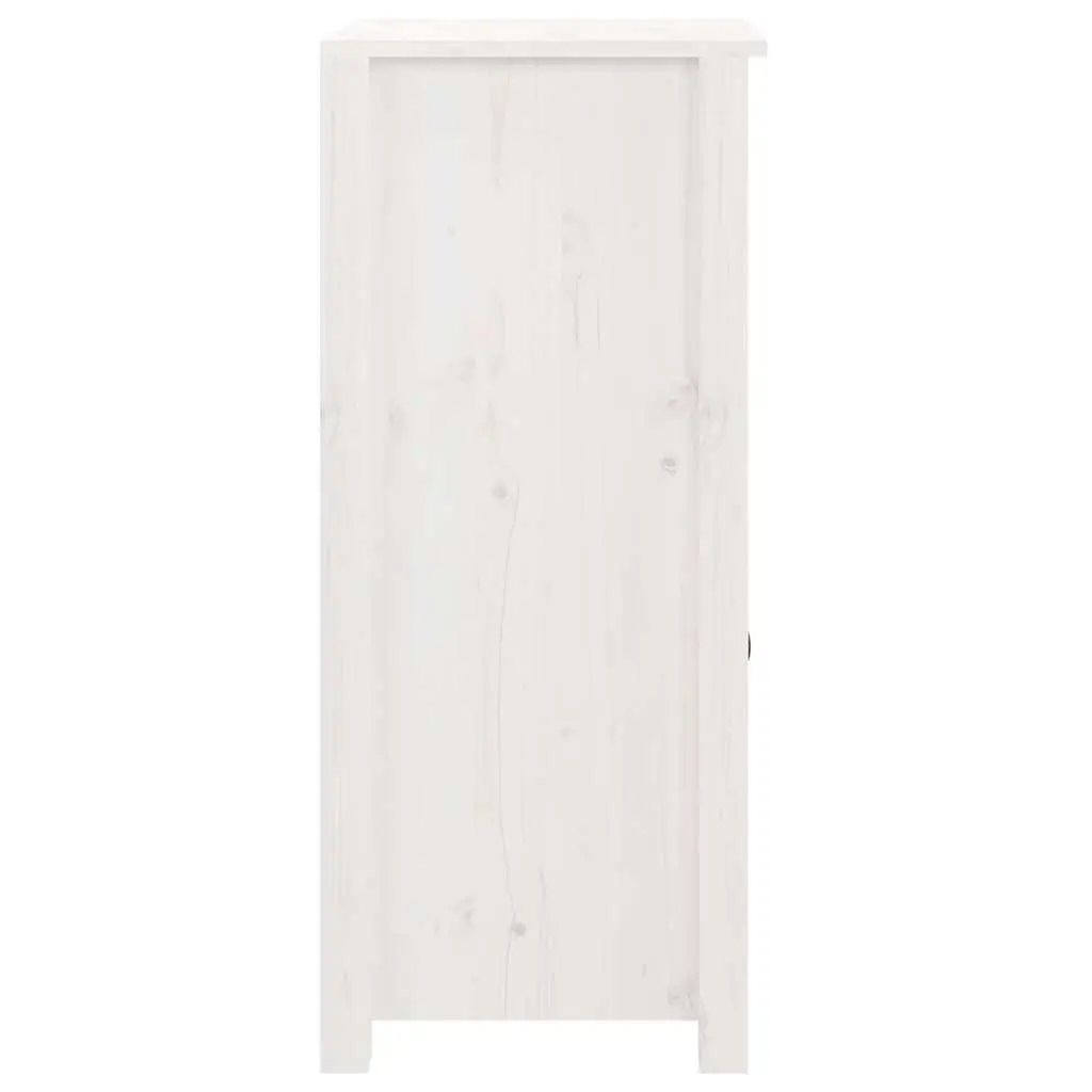 White Wooden Sideboard Storage Cabinet 40x35x80cm Solid Pine Ample Storage