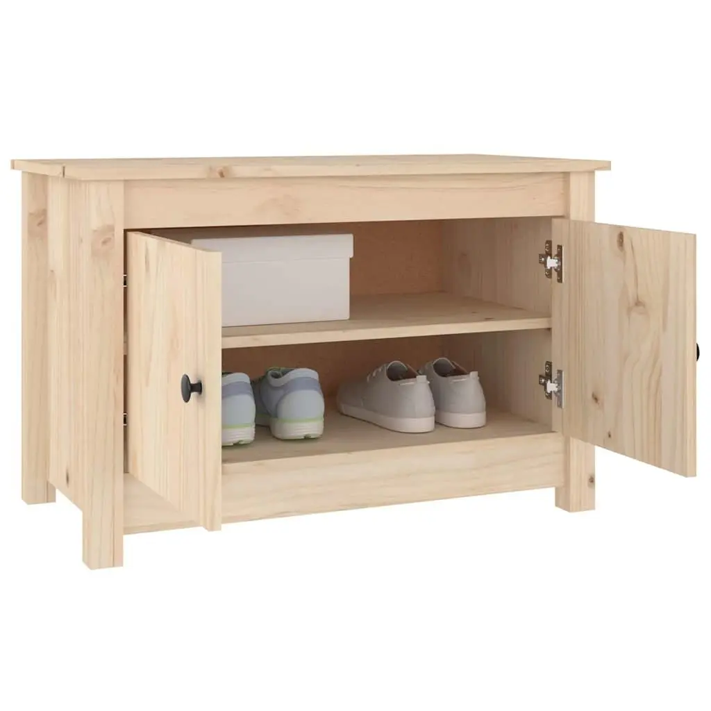 Shoe Cabinet 70x38x45.5cm Solid Pine Wood 2 Tier Storage Cupboard Organiser