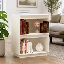 Console Cabinet White 60x34x75 cm Storage Sideboard Solid Pine Wood Furniture