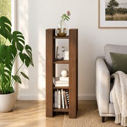 Enhance Your Space with a Brown Solid Wood Book Cabinet 41x35x125 cm