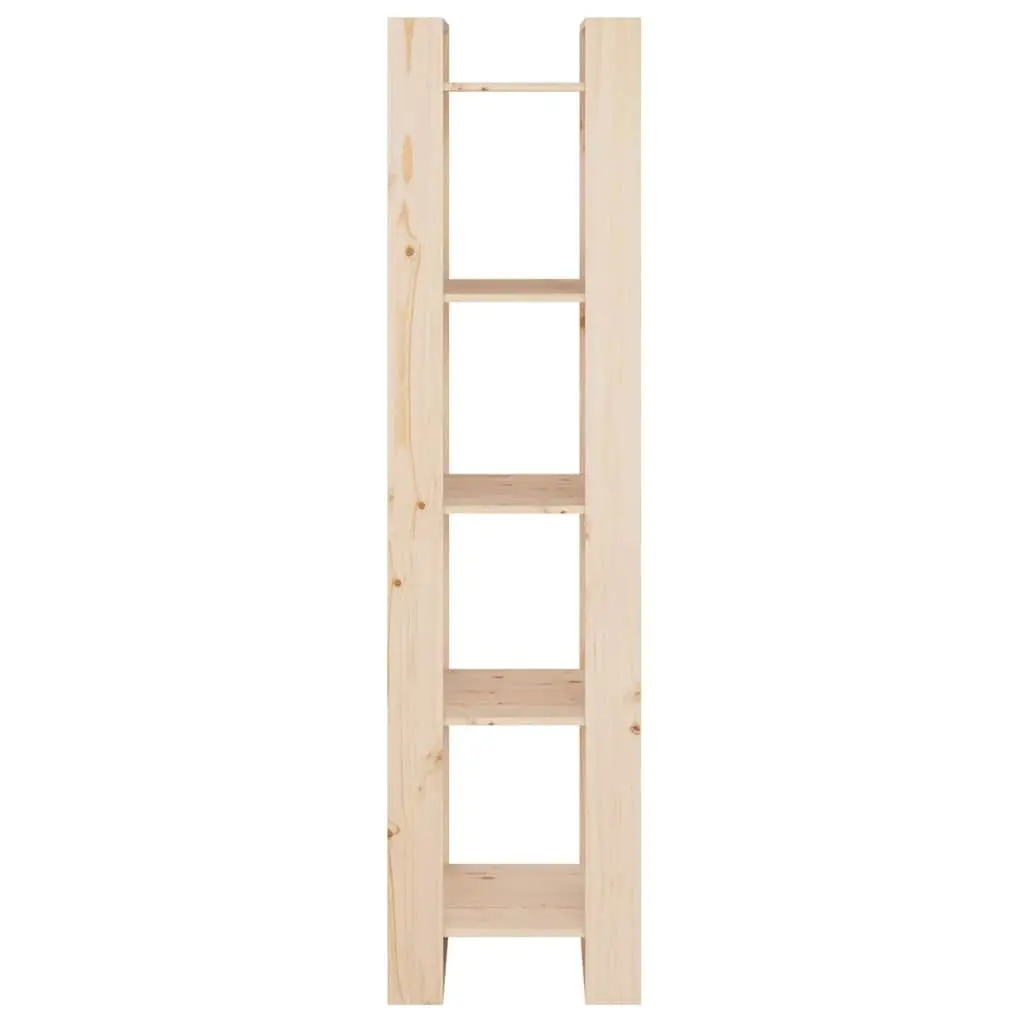 Book Cabinet Room Divider 41x35x160cm Solid Pinewood Bookshelf Organiser Brown