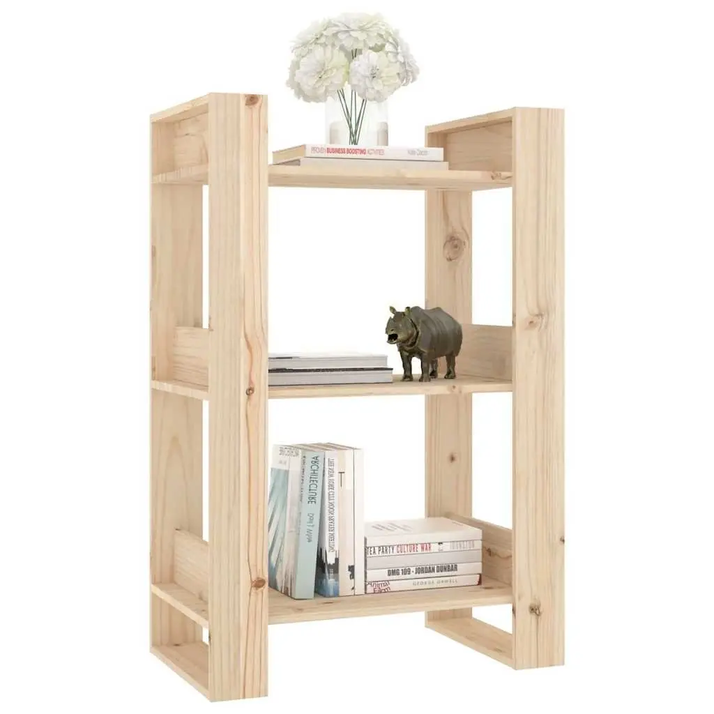 Solid Wood Pine Book Cabinet Room Divider 60x35x91cm Brown Shelving Storage