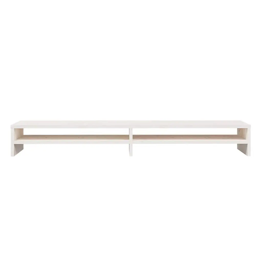 Monitor Stand 100x24x13cm Solid Wood Pine Desk Riser with Storage Shelves