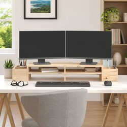 Elegant Wooden Monitor Stand for a Better Workspace
