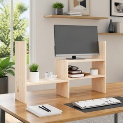 Elevate Your Workspace with This Solid Pine Monitor Stand