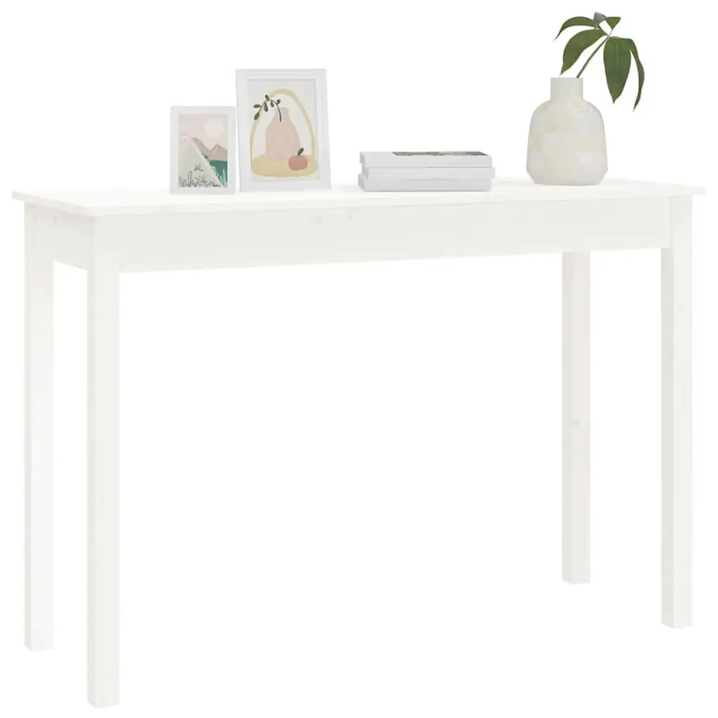 Wooden Console Table White 110x40x75cm Spacious Top Surface Accent Display Furniture