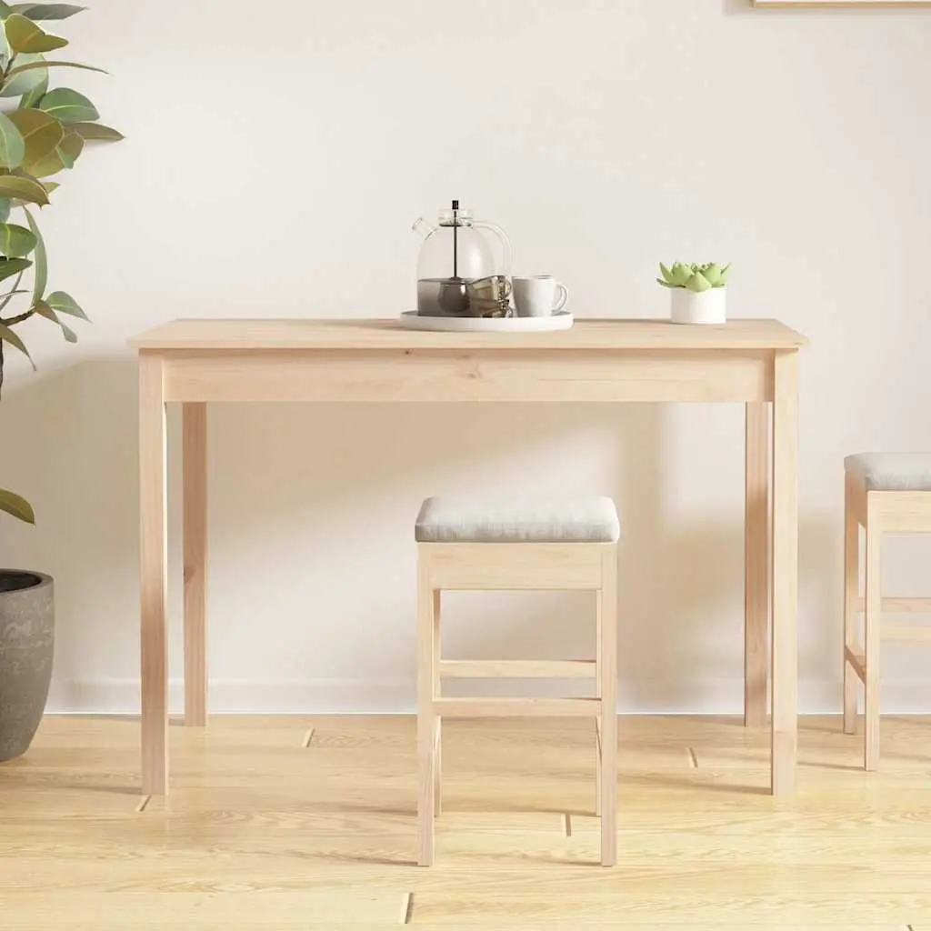 Solid Wood Pine Dining Table 110x55x75cm Brown Rustic Kitchen Room Furniture