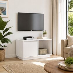 Enhance Your Living Space with This White TV Cabinet