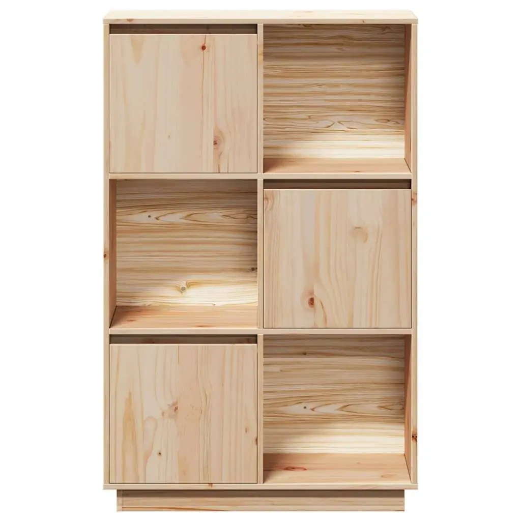 Wooden Highboard Storage Cabinet Brown Solid Pine Sideboard Buffet Furniture