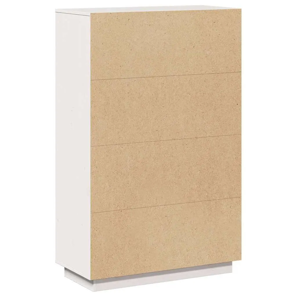 Highboard White Solid Pine Wood Storage Cabinet Sideboard Cupboard 74x35x117cm