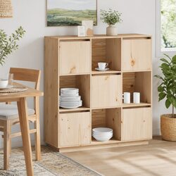 Highboard Cabinet 110.5x35x117cm 5 Door Storage Buffet Sideboard Furniture
