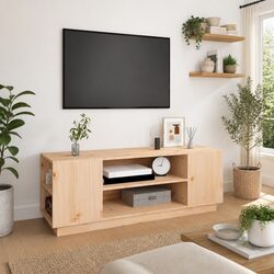 Brown Pine Wood Media Stand 110x35x40.5 cm