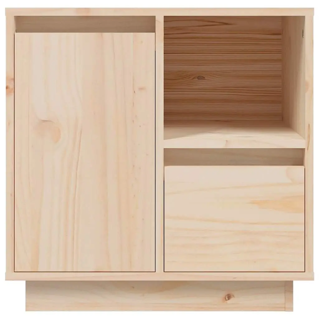 Bedside Cabinets 2 pcs Solid Pinewood Storage Nightstand Brown