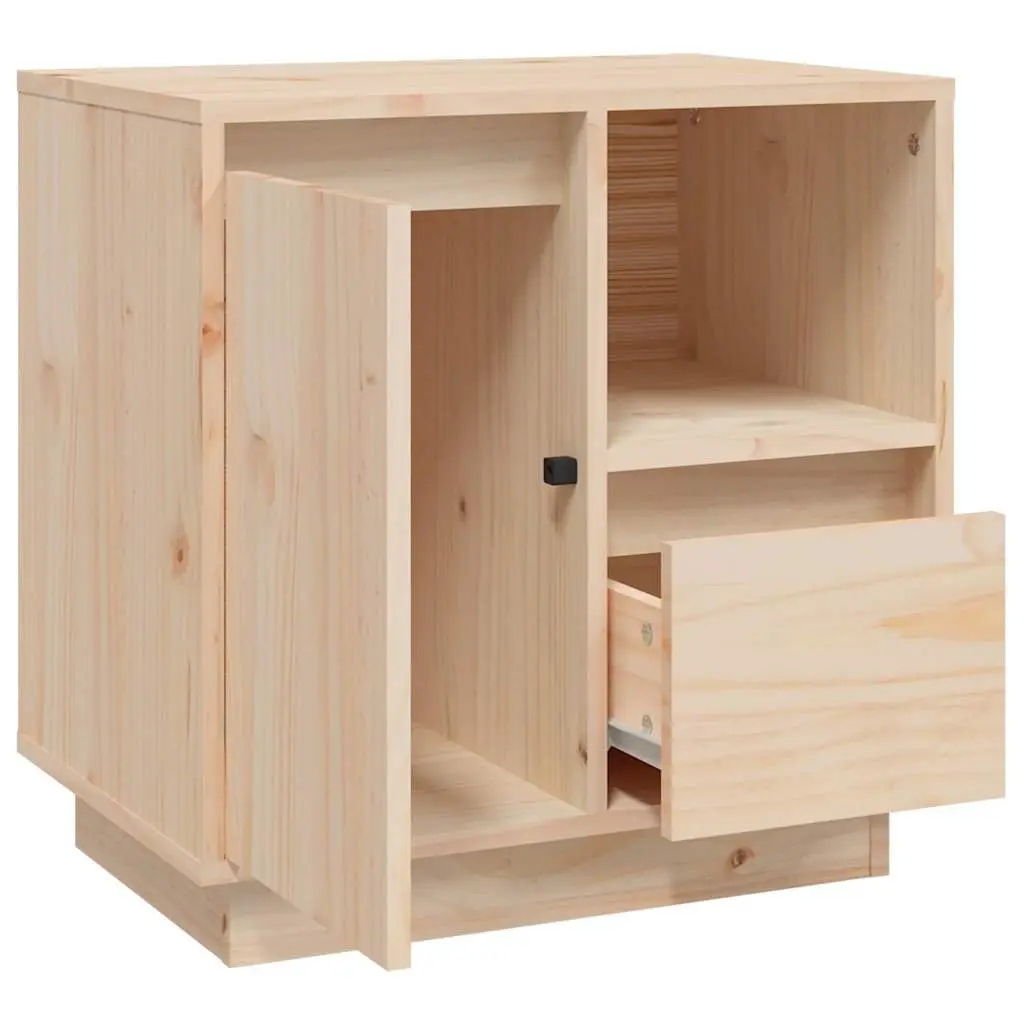 Bedside Cabinets 2 pcs Solid Pinewood Storage Nightstand Brown