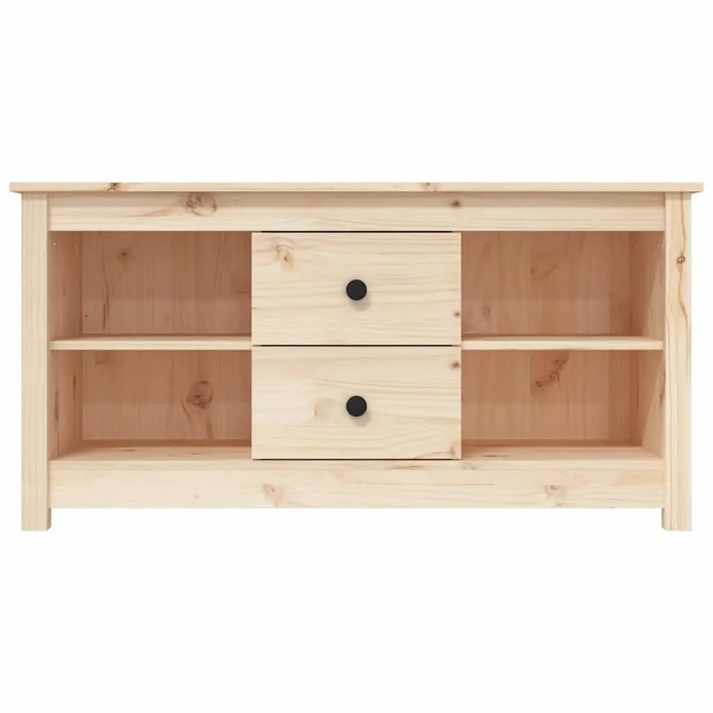 TV Cabinet 103x36.5x52 cm Solid Pine Wood Brown Storage Unit with Drawers and Open Compartments