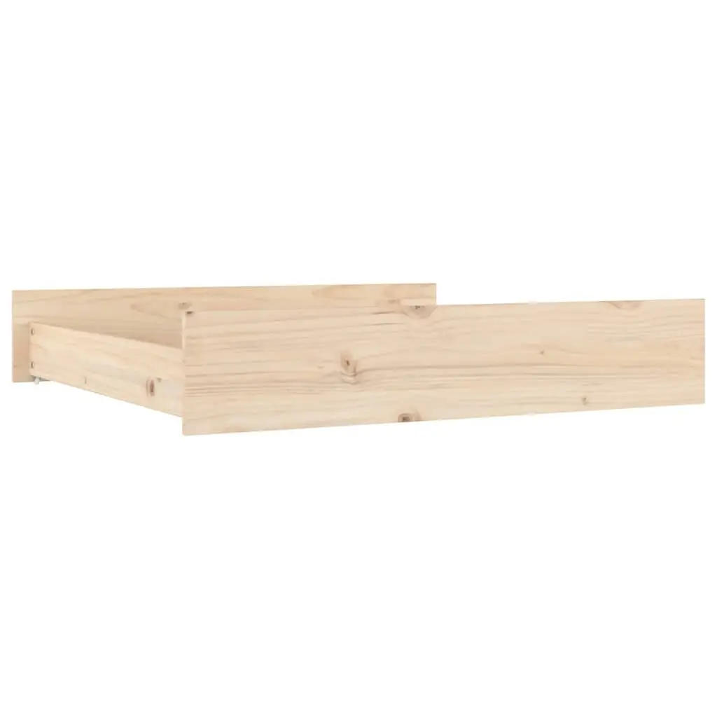 Under Bed Storage Drawers 2 pcs Solid Pine Wood Brown Easy-glide Wheels Bedroom Organiser