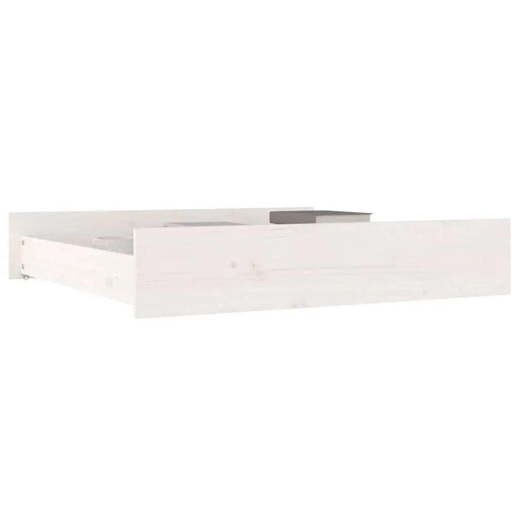 Under Bed Storage Drawers 2 pcs White Solid Pine Wood Easy-Glide Wheels