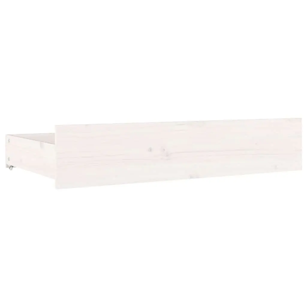 Under Bed Storage Drawers 4 Pieces White Solid Pine Wood Easy-Glide Wheels