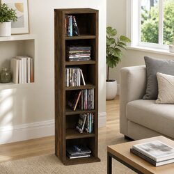 Spacious Smoked Oak CD Cabinet for Organizing Media