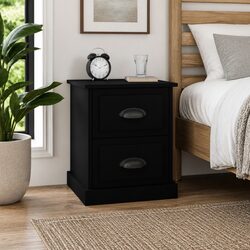 Transform Your Bedroom with a Black Bedside Cabinet 39x39x47.5cm