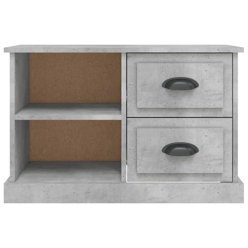 TV Cabinet Grey 73x35.5x47.5cm Engineered Wood 2 Drawers 2 Open Compartments