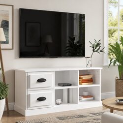 Elegant TV Storage Unit in High Gloss White for Modern Homes