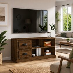 Enhance Your Living Space with This Brown Oak TV Cabinet