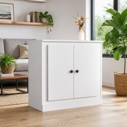 Elegant White Storage Sideboard 70x35.5x67.5 cm for Home