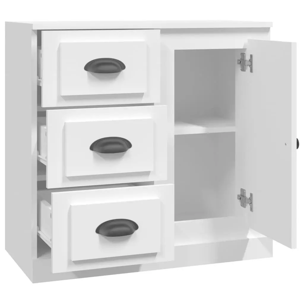 White Sideboard 70x35.5x67.5 cm Engineered Wood Storage Cabinet