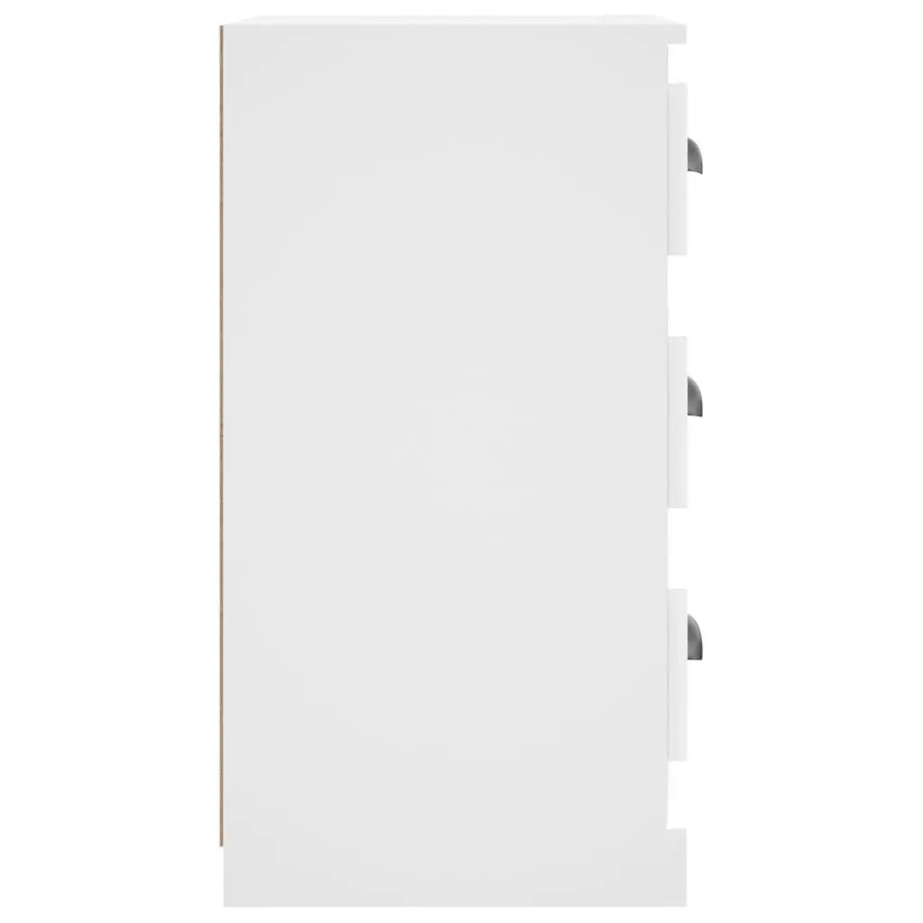 White Sideboard Cabinet Storage Furniture Engineered Wood Buffet Display Unit 36 x 35.5 x 67.5 cm Moisture Resistant