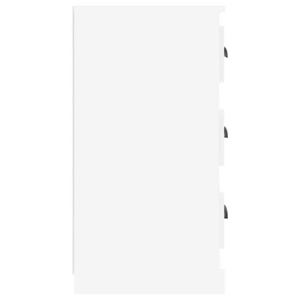 Sideboard Cabinet 70cm High Gloss White Engineered Wood Storage Furniture