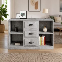 Grey Sideboard Storage Cabinet Engineered Wood Buffet Console Table Furniture
