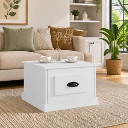 White Gloss Coffee Table 50x50x35 cm for Modern Living Spaces