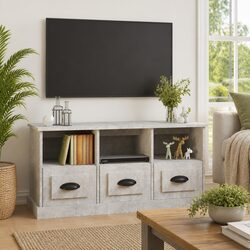 Enhance Your Living Space with This Grey TV Cabinet