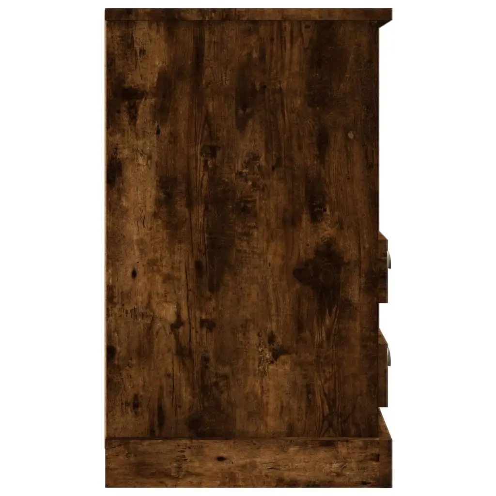Bedside Cabinets 2 pcs Brown 43x36x60 cm Engineered Wood Drawers Open Compartment Storage
