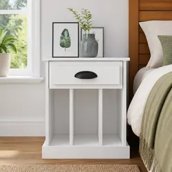 Stylish Bedside Cabinet in White High Gloss Finish