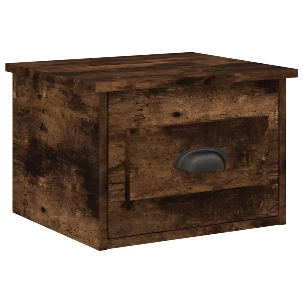 Wall-mounted Bedside Cabinets 2 pcs Brown Floating Storage Nightstand