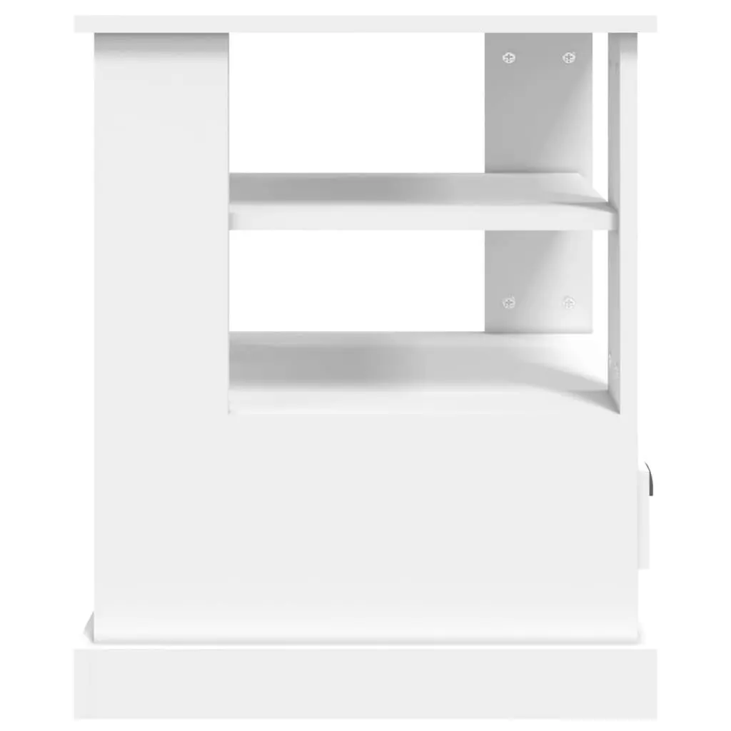 Side Table 50x50x60 cm White Engineered Wood Storage Accent Furniture Living Room